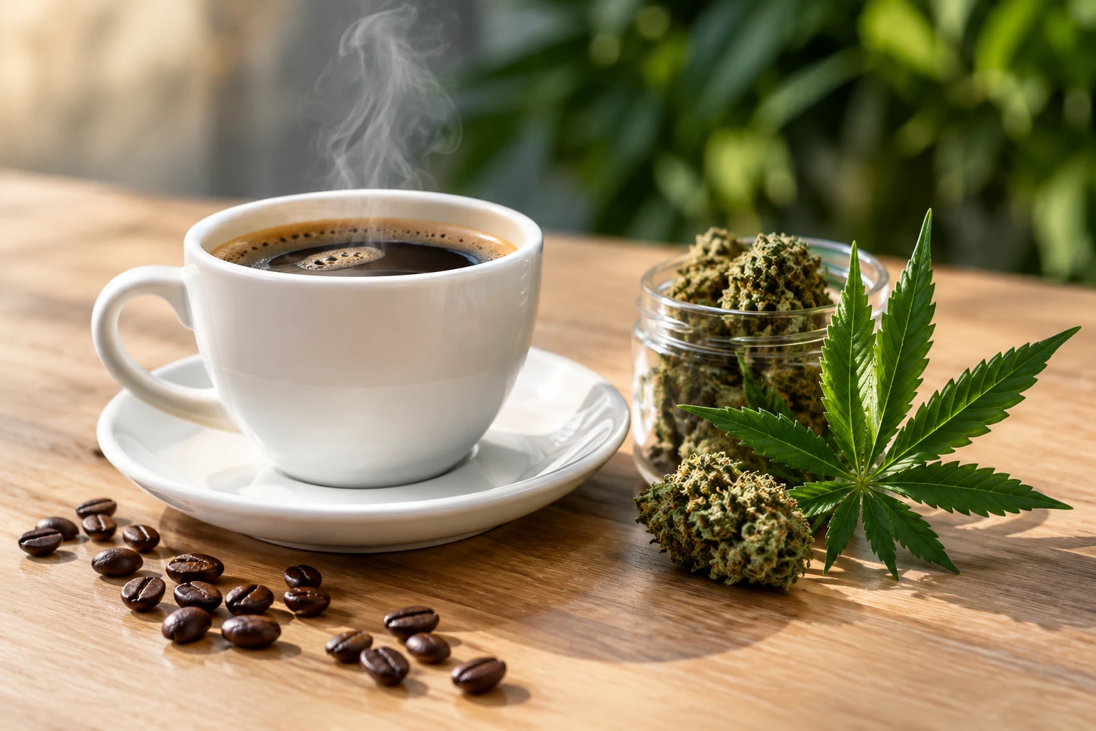 Caffeine and THC